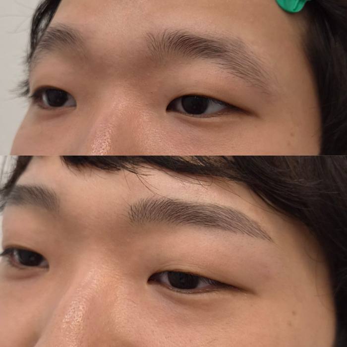 남자눈썹 헤어스트로크 실제 시술 사례